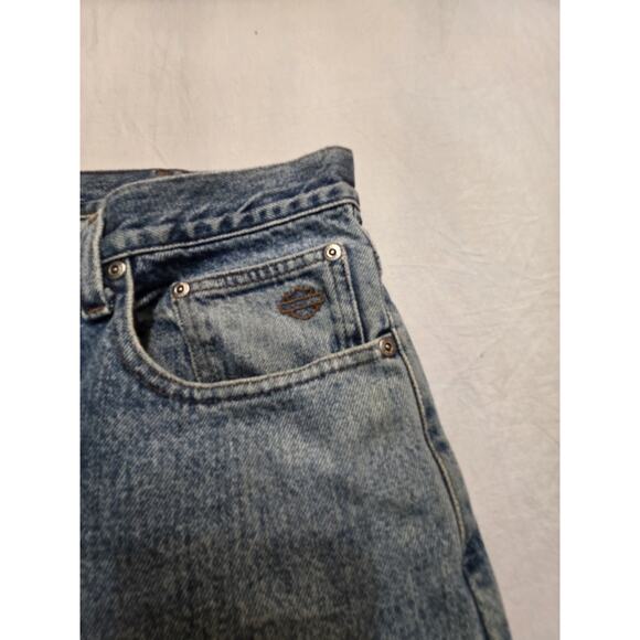 Harley Davidson Men's Size 40x30 Loose Fit Denim Blue Jeans - Picture 1 of 7